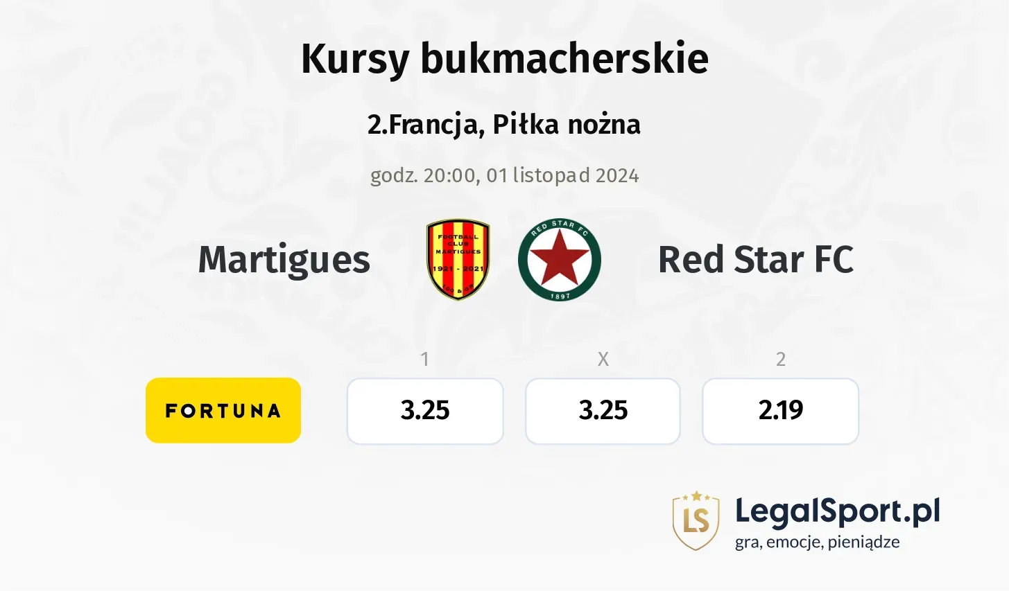 Martigues - Red Star FC promocje bonusy na mecz