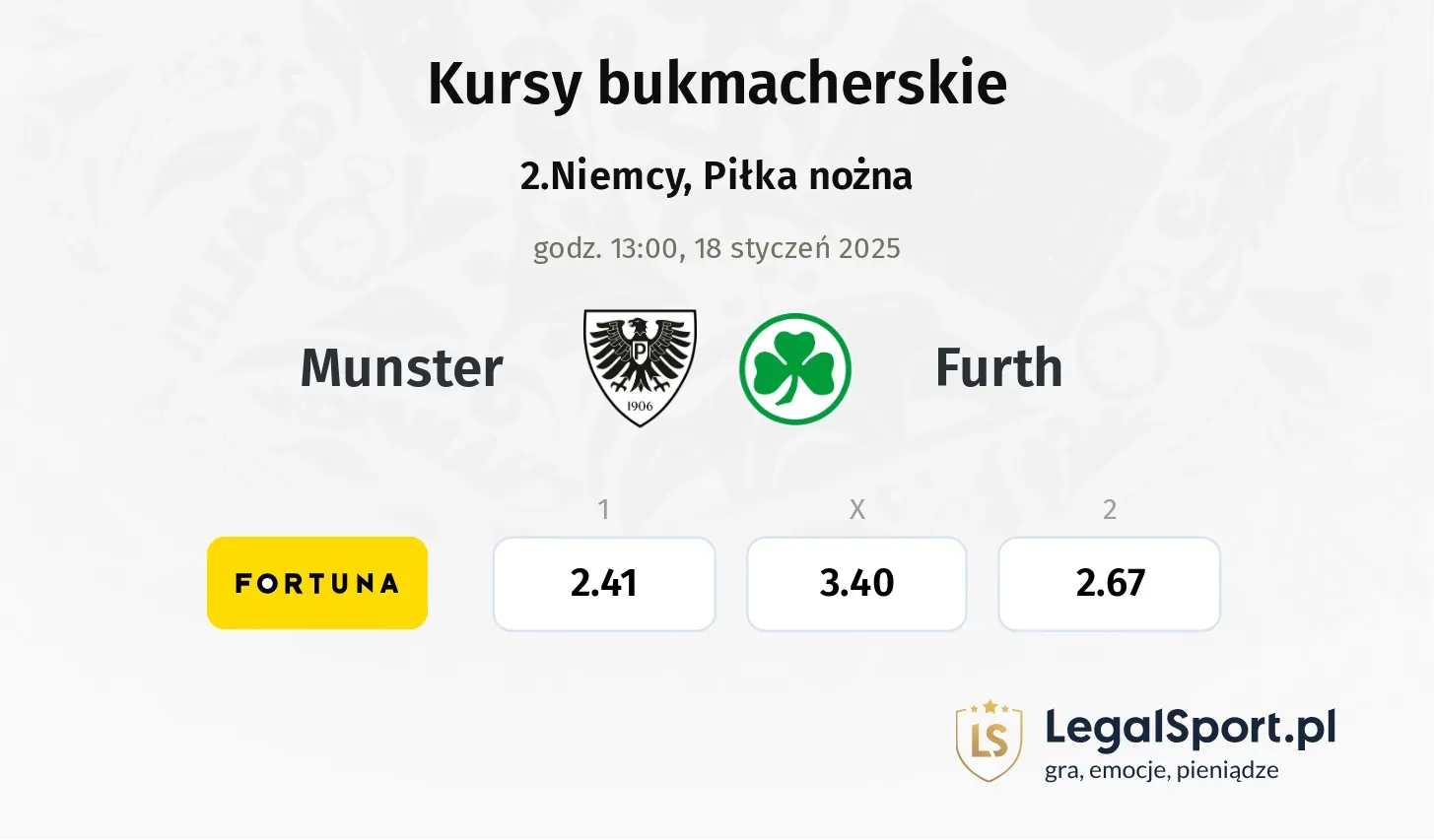 Munster - Furth promocje bonusy na mecz