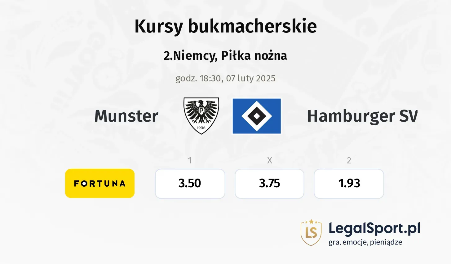 Munster - Hamburger SV typy, kursy