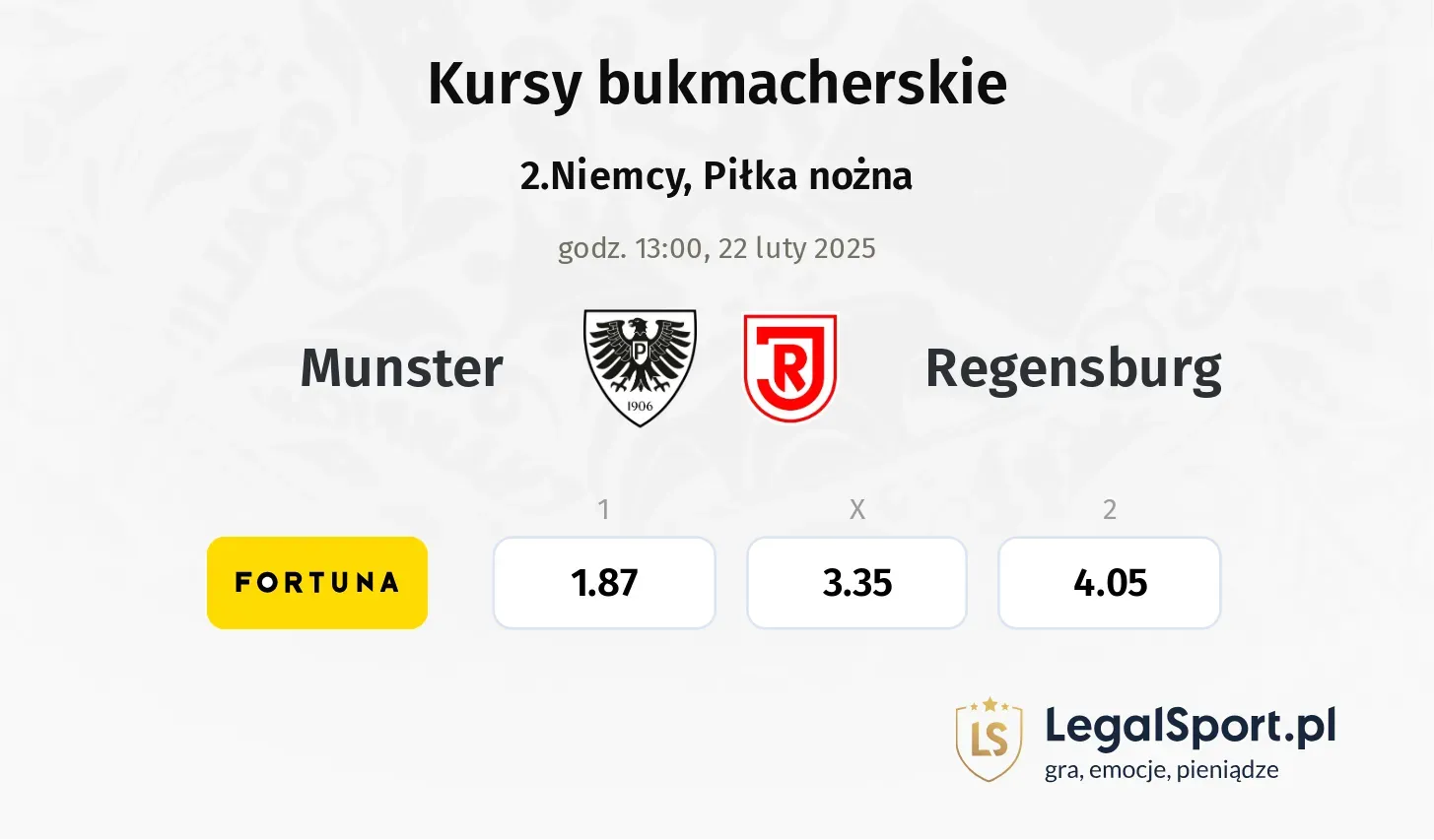 Munster - Regensburg typy, kursy