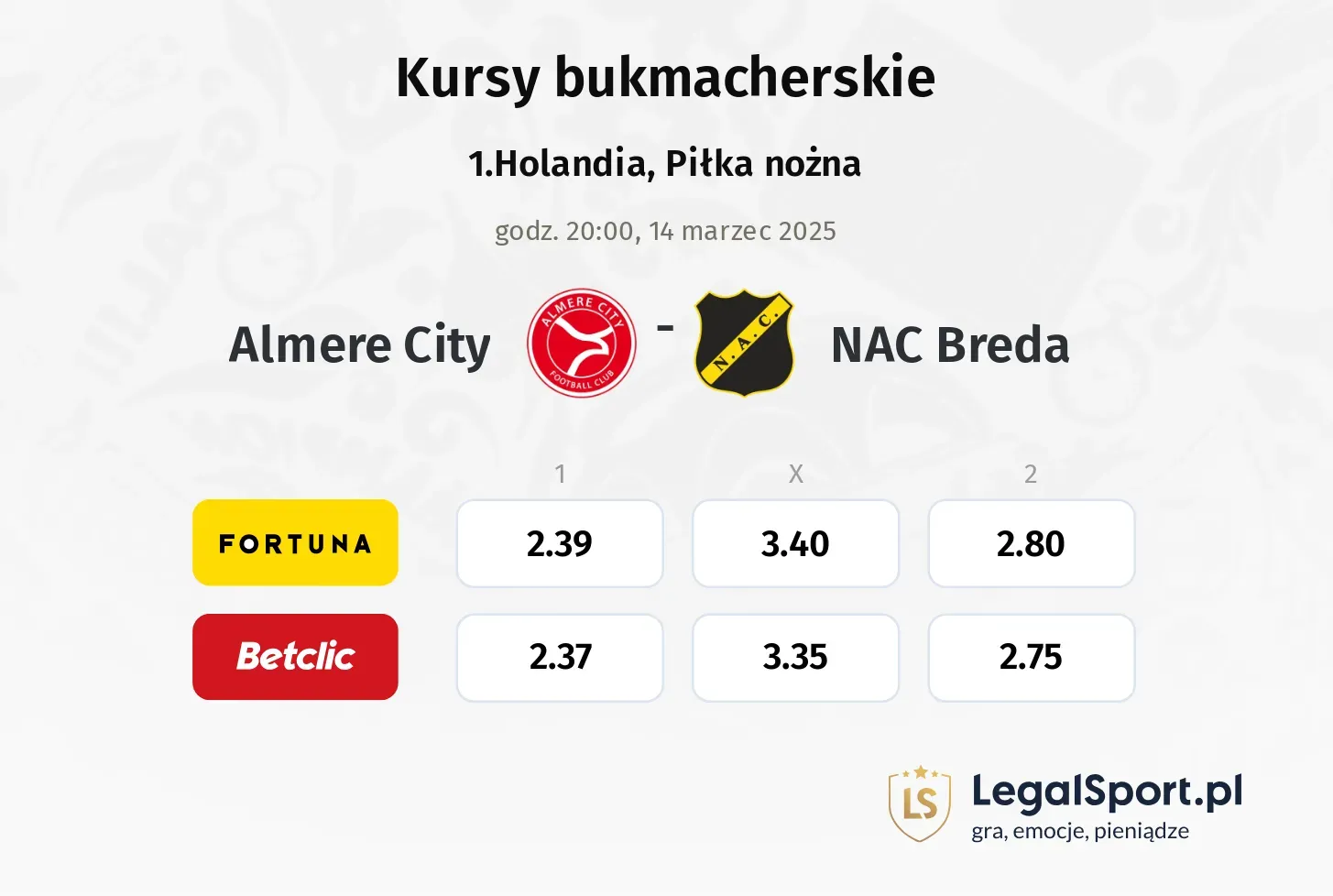 NAC Breda - Almere City promocje bonusy na mecz