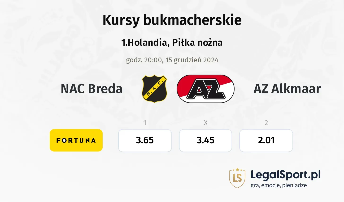 NAC Breda - AZ Alkmaar typy, kursy