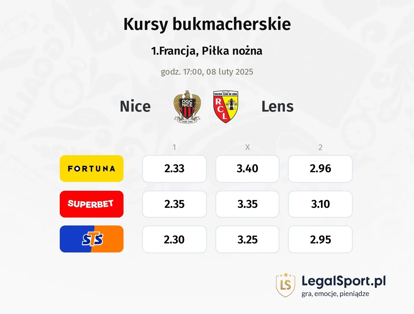 Nice - Lens promocje bonusy na mecz