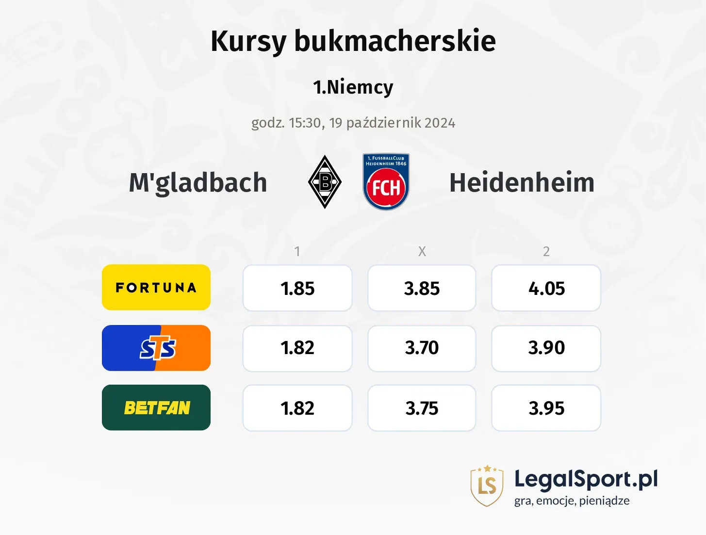 M'gladbach - Heidenheim promocje bonusy na mecz