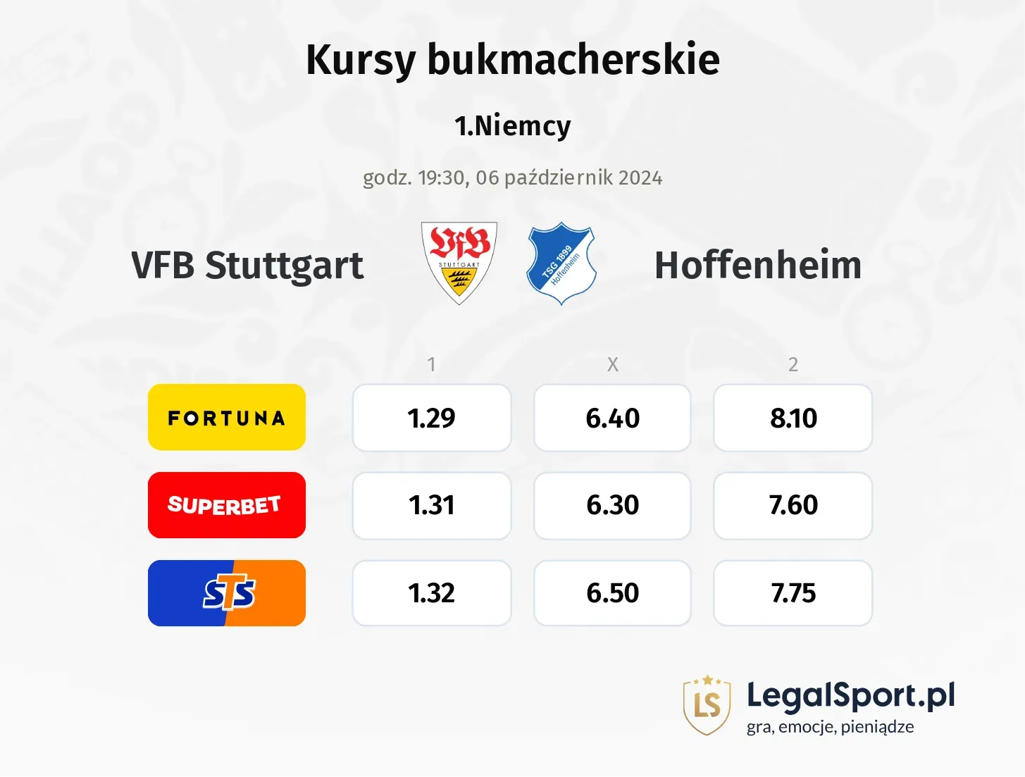 VFB Stuttgart - Hoffenheim promocje bonusy na mecz