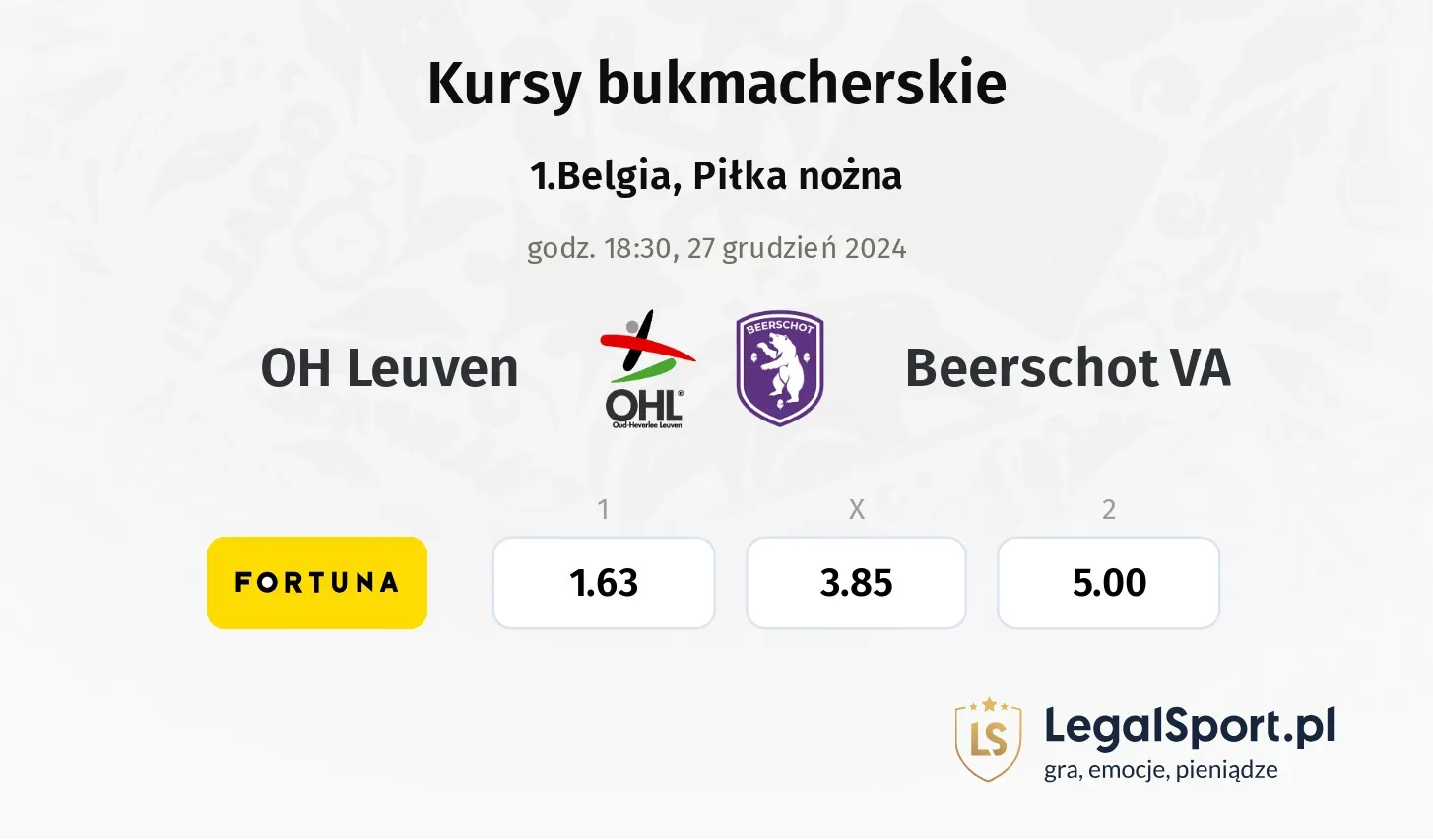 OH Leuven - Beerschot VA promocje bonusy na mecz