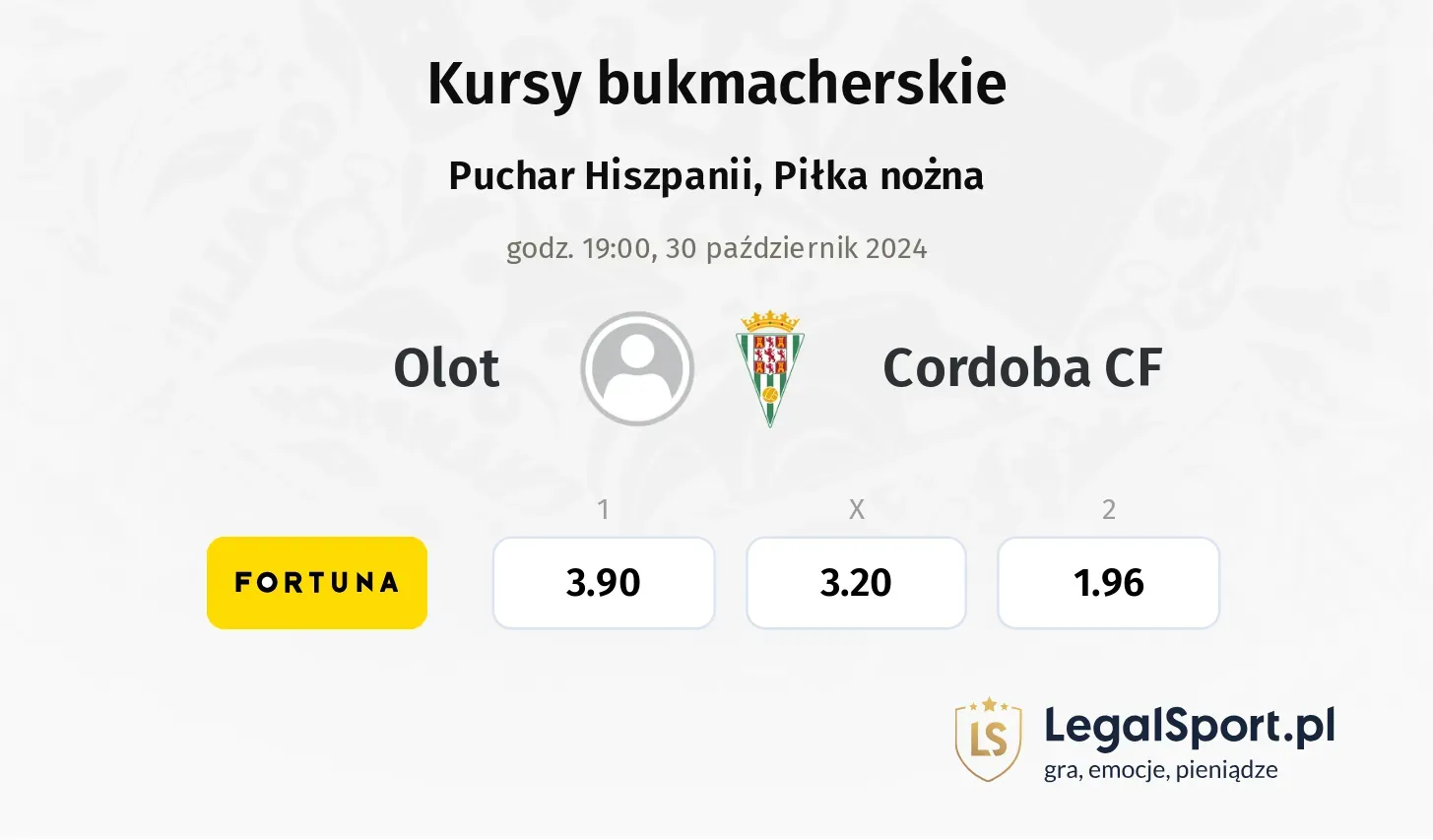 Olot - Cordoba CF typy, kursy 30.10, godz. 19:00