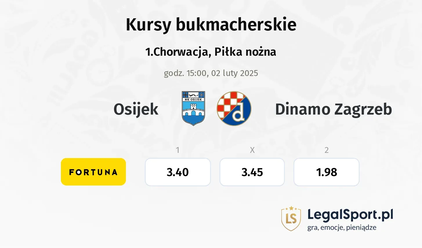 Osijek - Dinamo Zagrzeb promocje bonusy na mecz