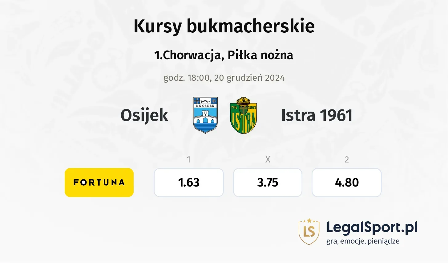 Osijek - Istra 1961 promocje bonusy na mecz