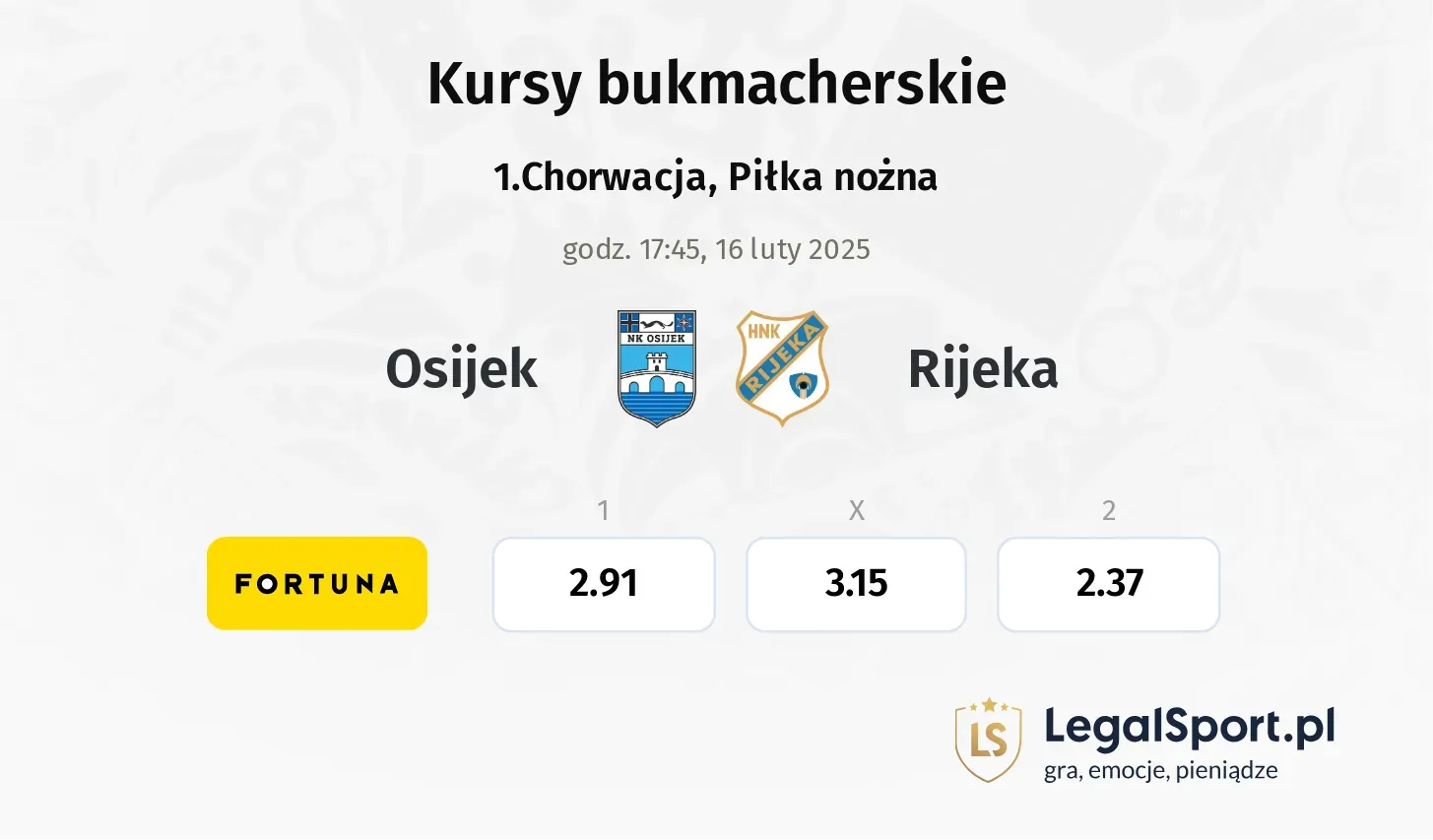 Osijek - Rijeka promocje bonusy na mecz