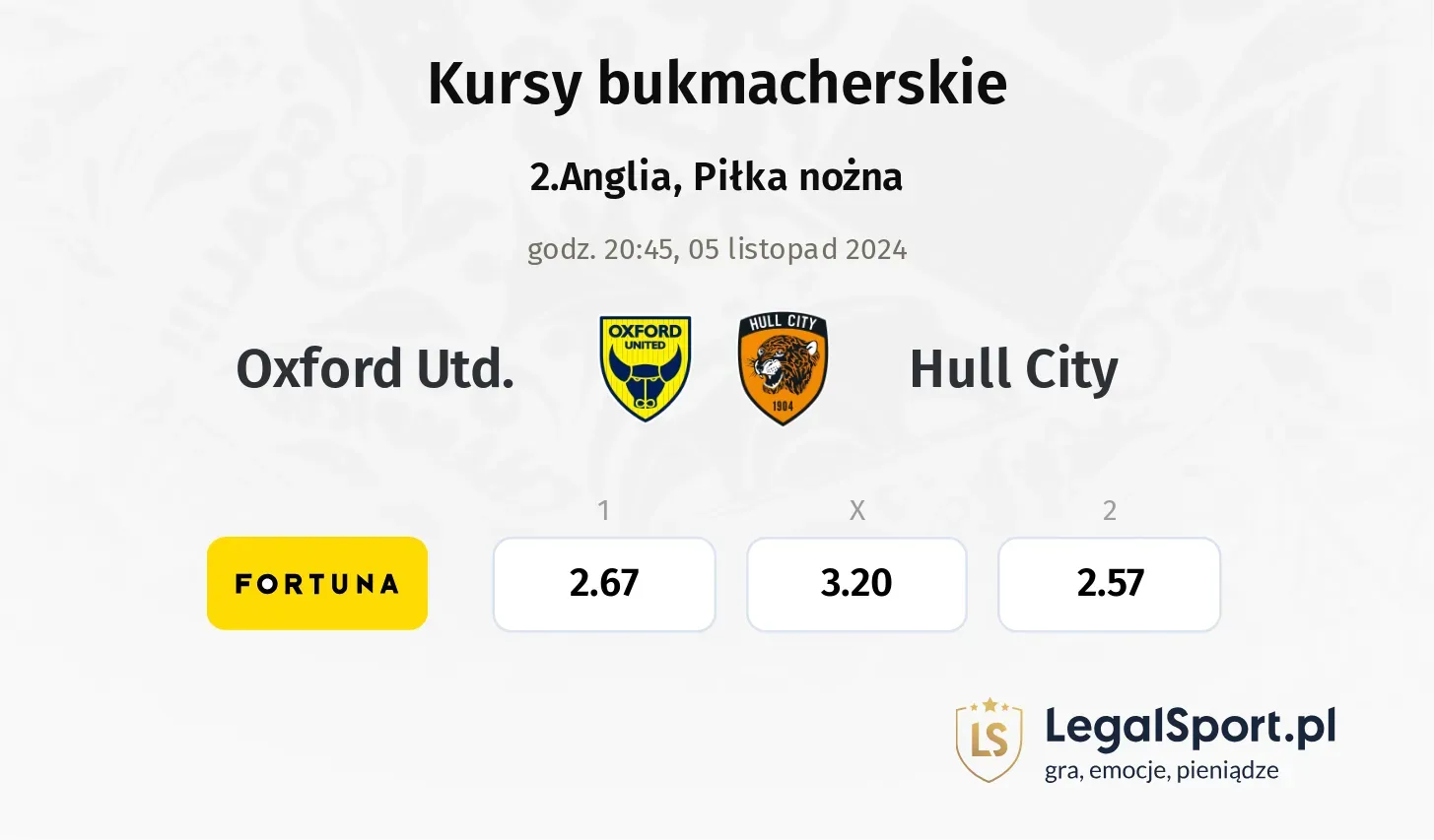 Oxford Utd. - Hull City promocje bonusy na mecz