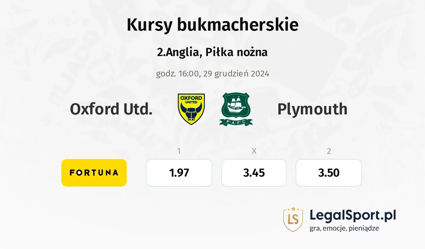 Oxford Utd. - Plymouth promocje bonusy na mecz