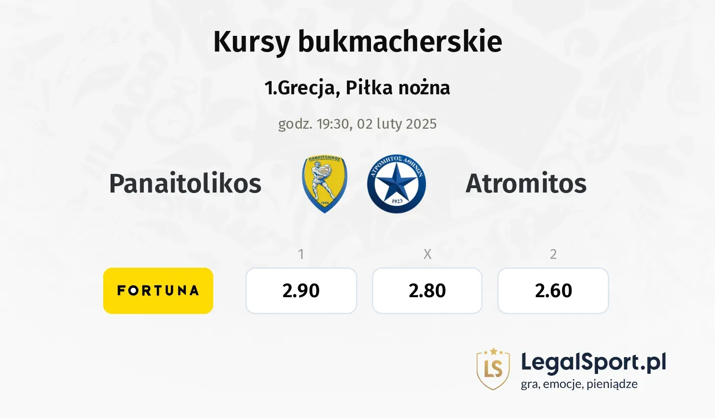 Panaitolikos - Atromitos typy, kursy