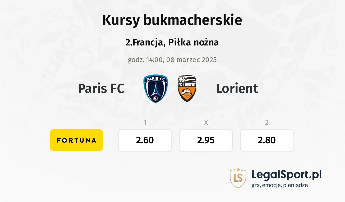 Paris FC - Lorient promocje bonusy na mecz