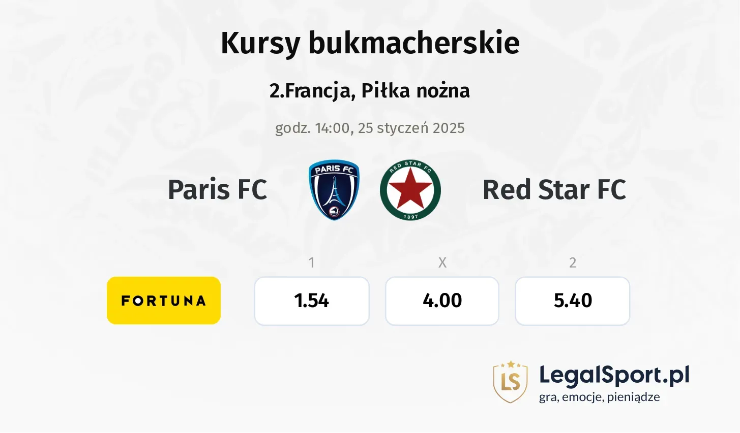 Paris FC - Red Star FC promocje bonusy na mecz