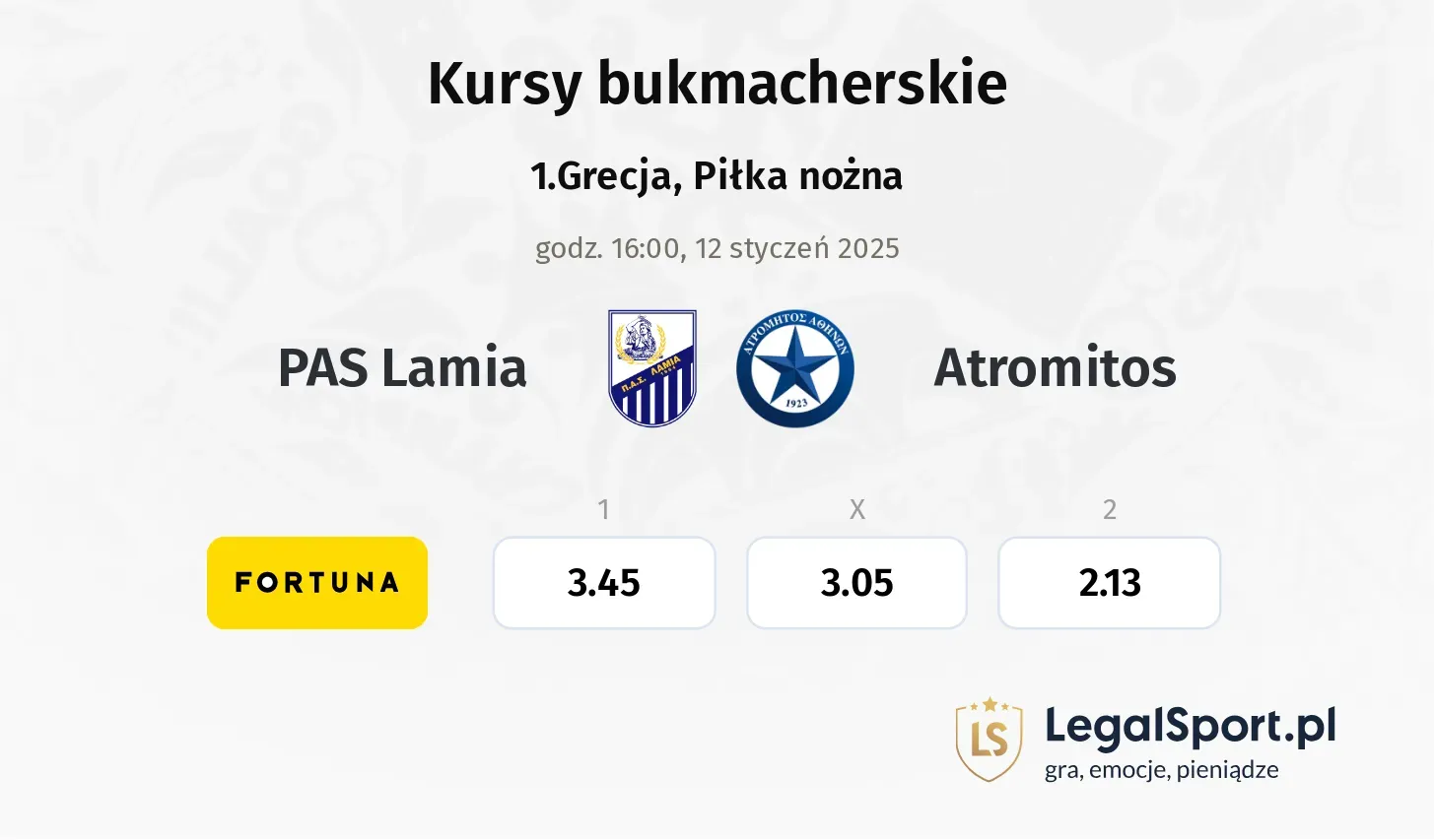 PAS Lamia - Atromitos promocje bonusy na mecz