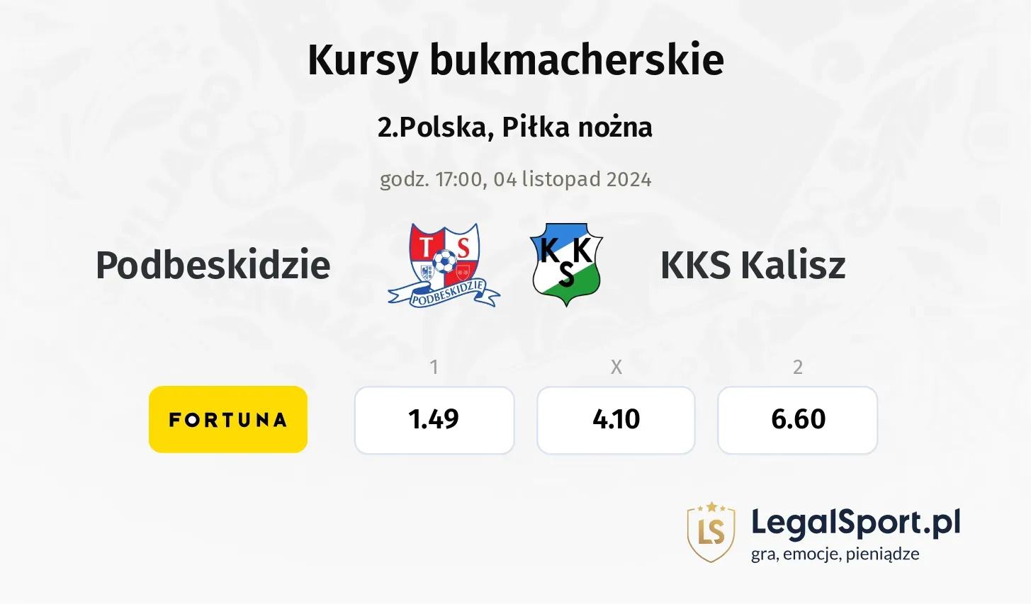 Podbeskidzie - KKS Kalisz promocje bonusy na mecz