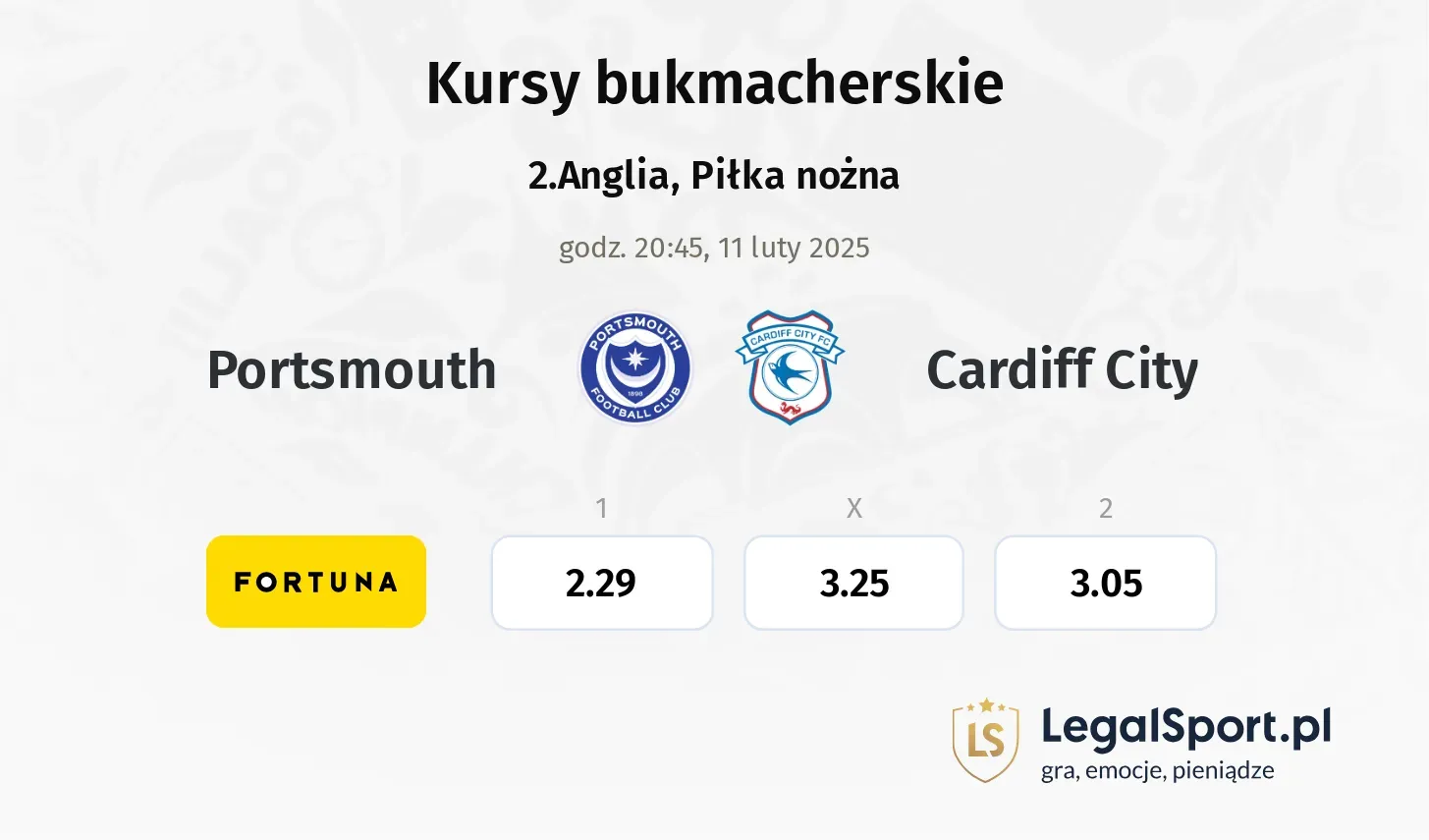 Portsmouth - Cardiff City promocje bonusy na mecz