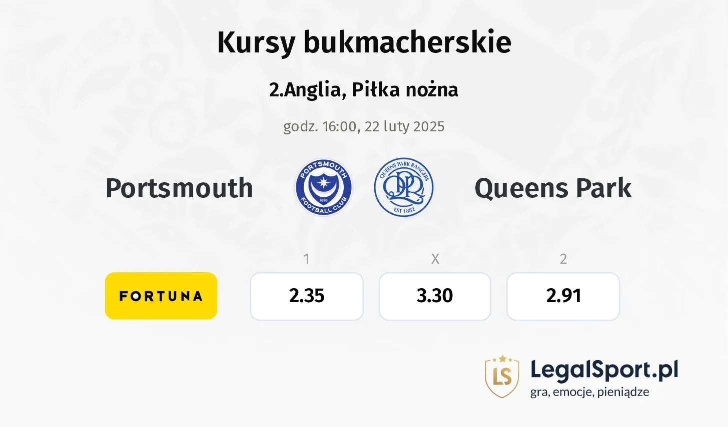 Portsmouth - Queens Park promocje bonusy na mecz