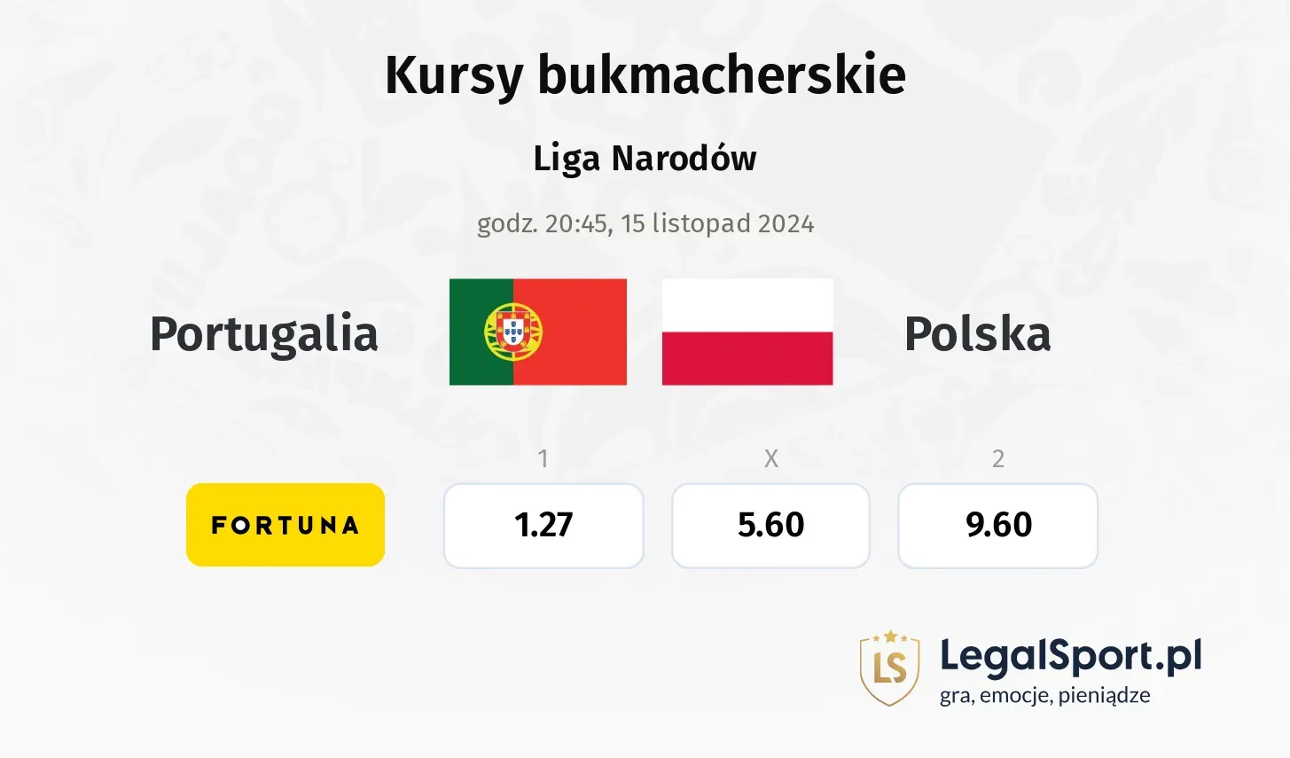 Portugalia - Polska typy, kursy 15.11, godz. 20:45