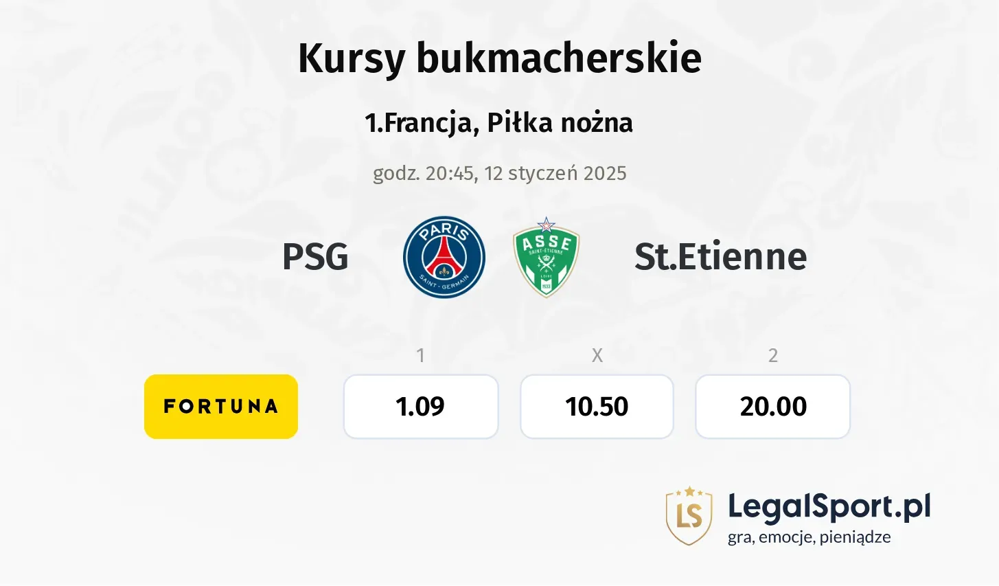 PSG - St.Etienne promocje bonusy na mecz