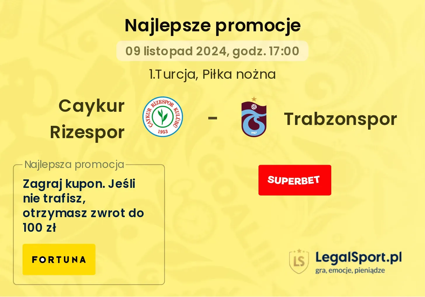 Caykur Rizespor - Trabzonspor promocje bonusy na mecz