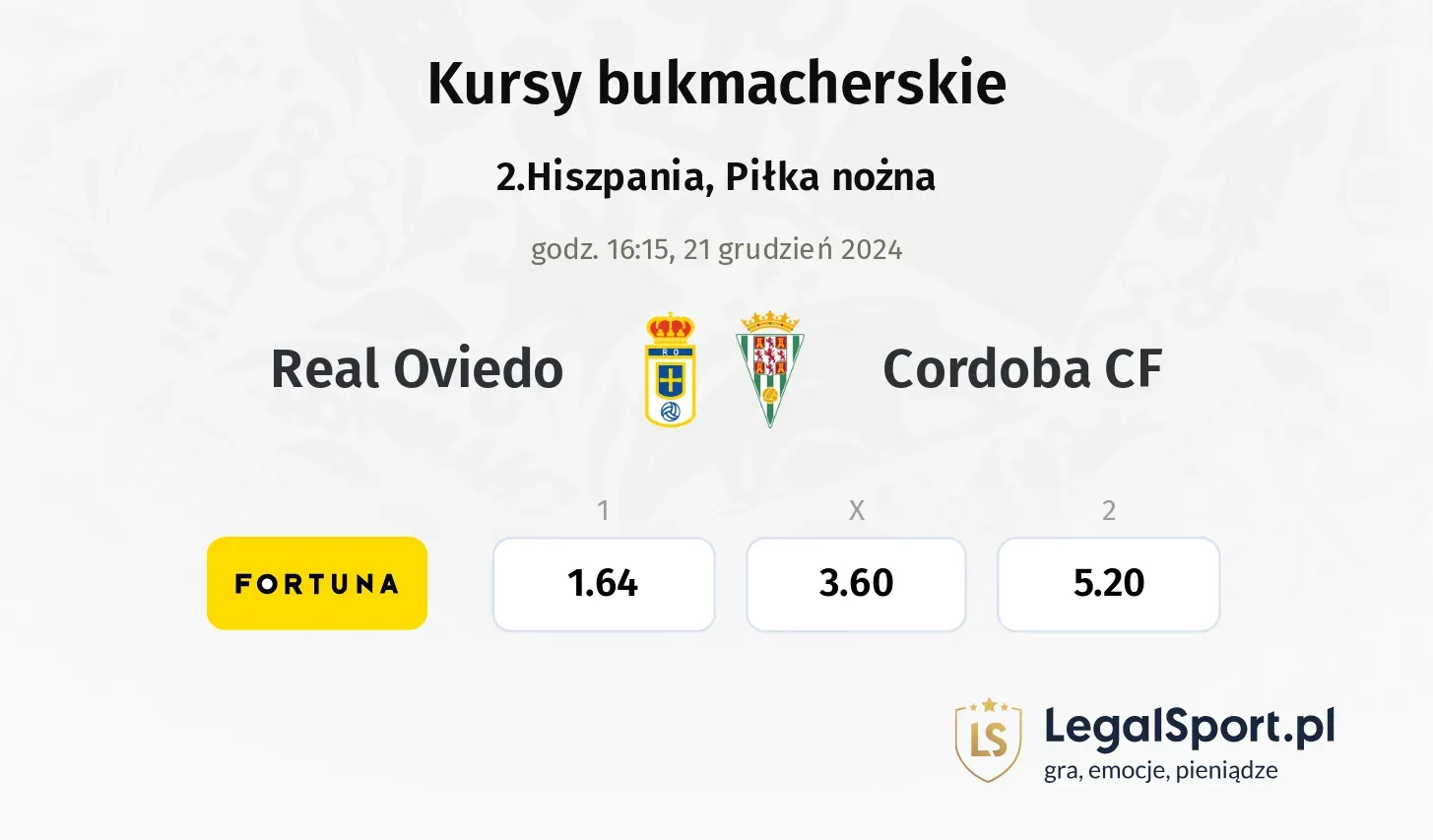 Real Oviedo - Cordoba CF promocje bonusy na mecz