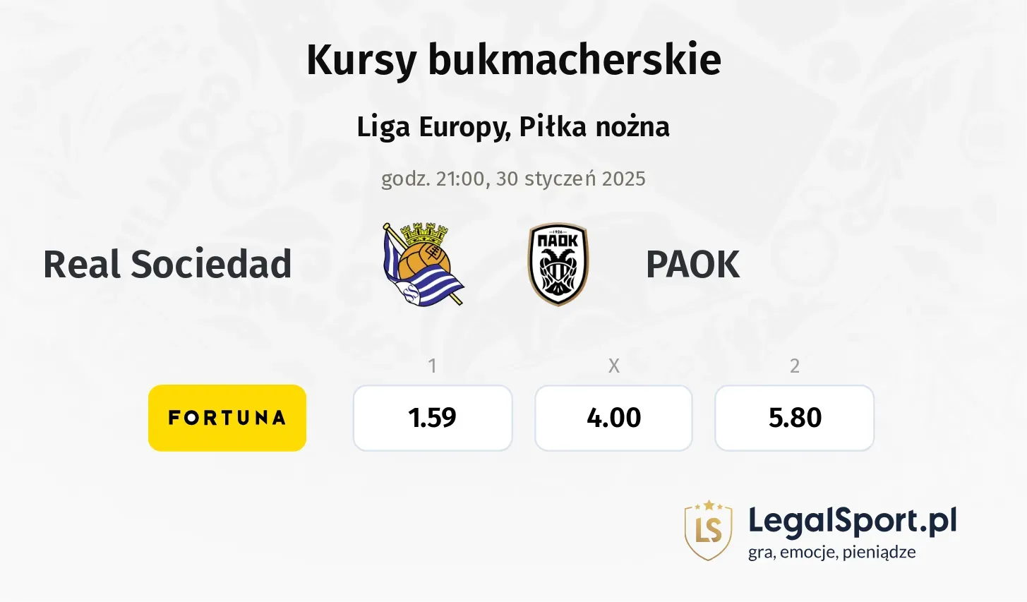 Real Sociedad - PAOK promocje bonusy na mecz