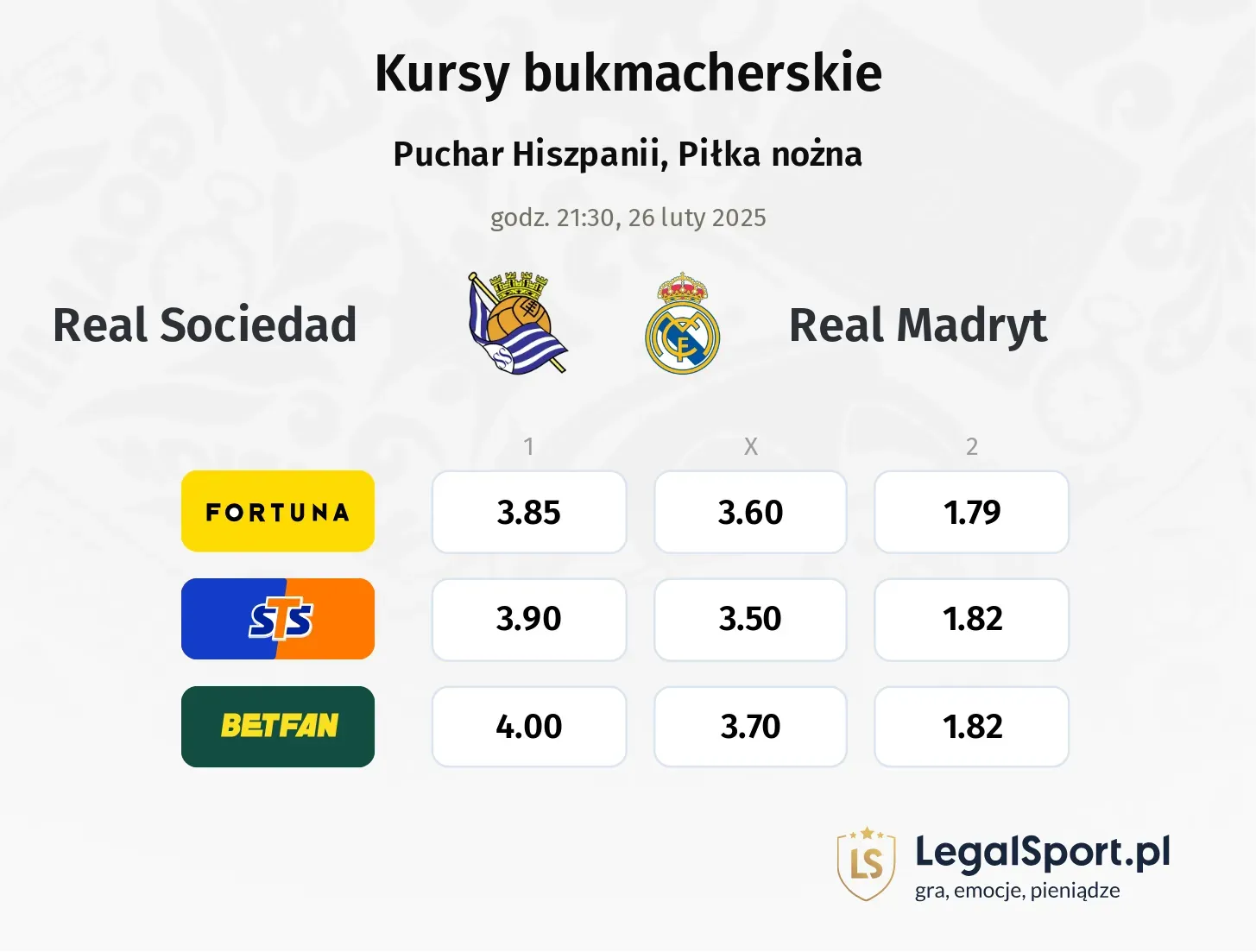 Real Sociedad - Real Madryt promocje bonusy na mecz