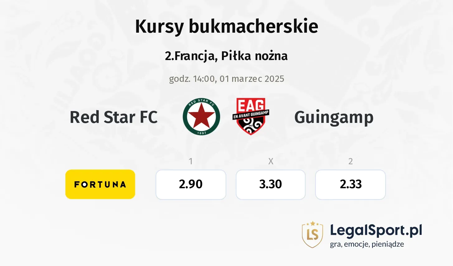 Red Star FC - Guingamp promocje bonusy na mecz