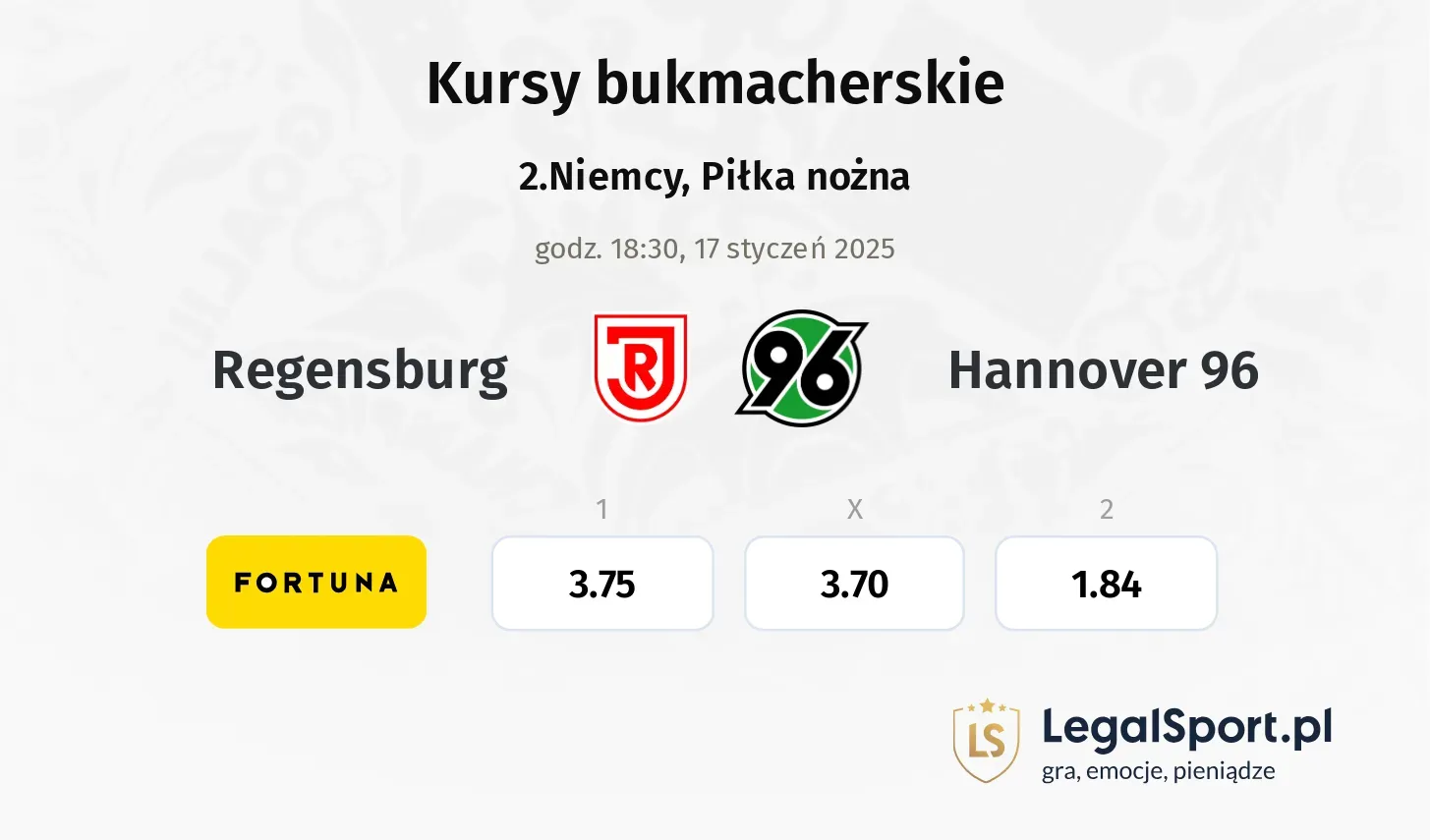 Regensburg - Hannover 96 promocje bonusy na mecz