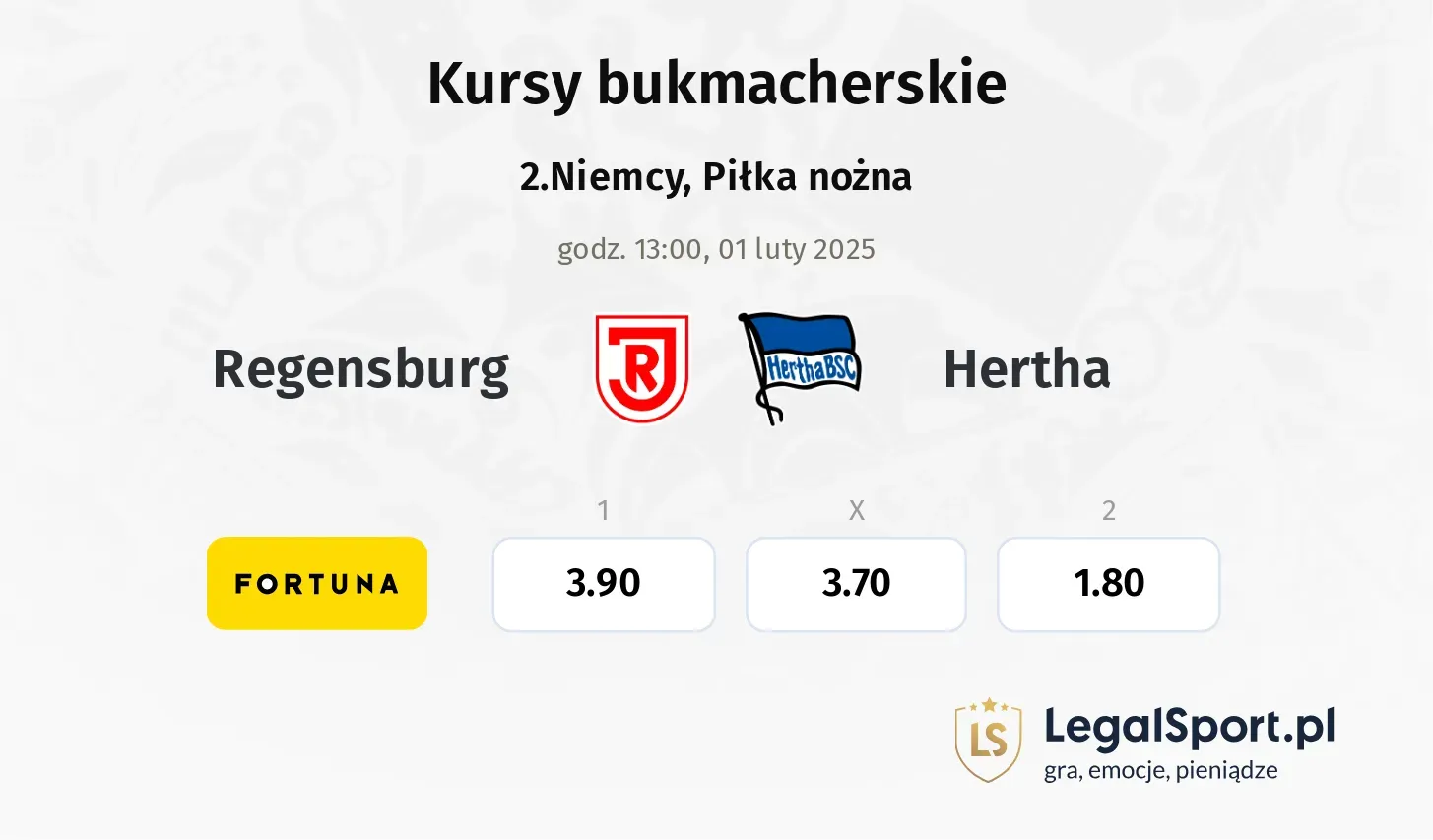 Regensburg - Hertha typy, kursy