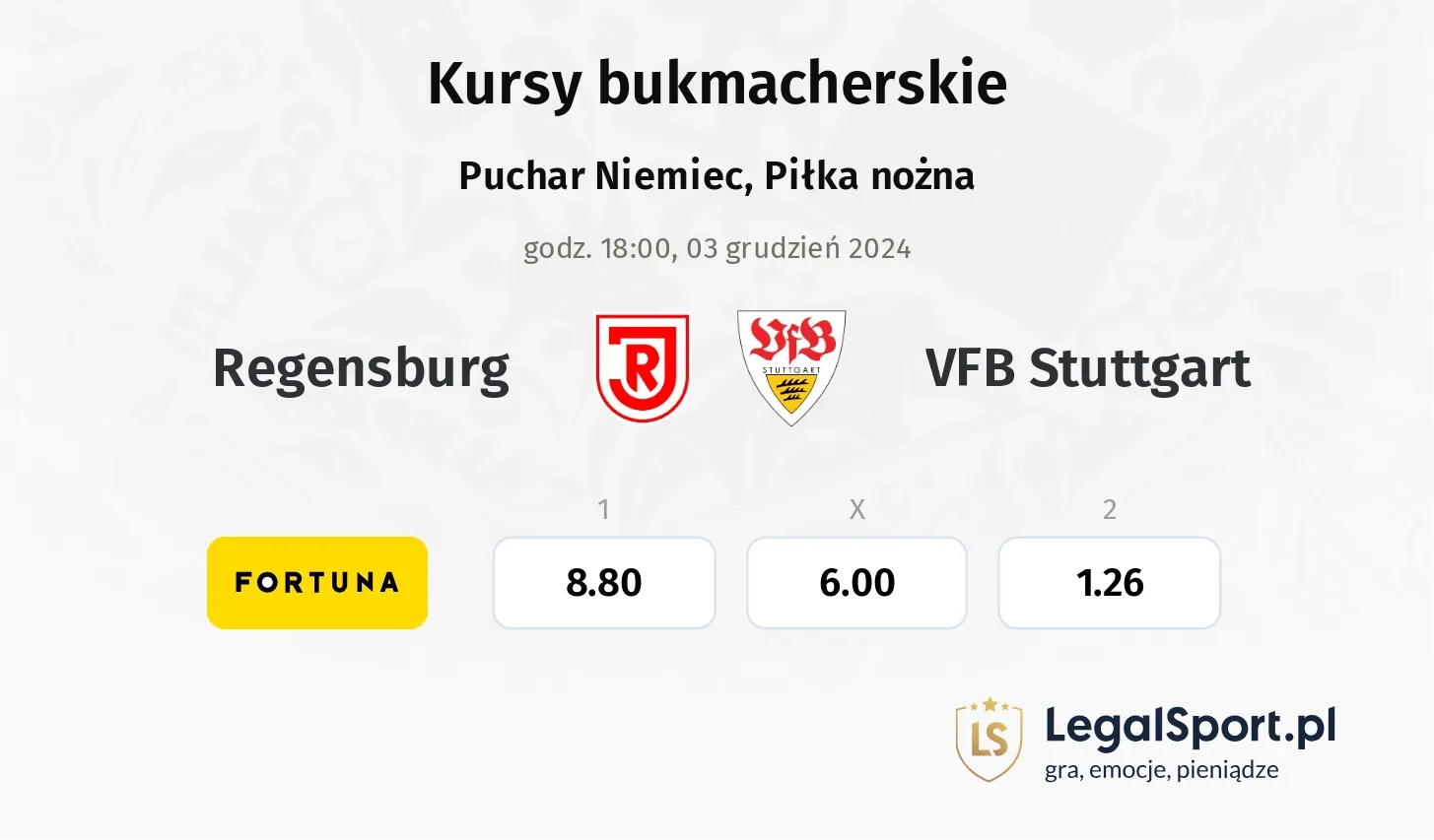 Regensburg - VFB Stuttgart typy, kursy