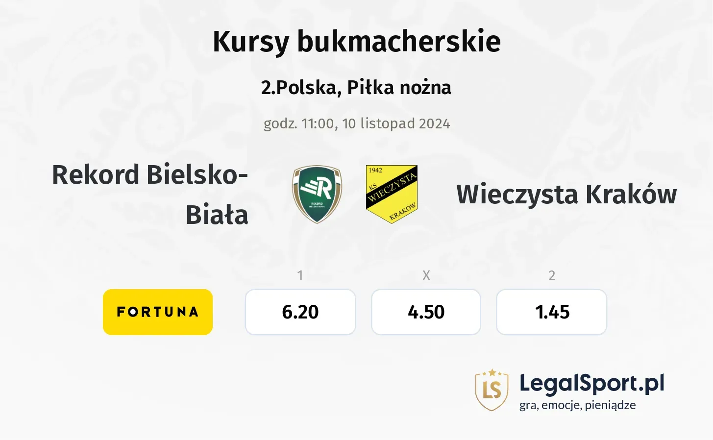 Rekord Bielsko-Biała - Wieczysta Kraków promocje bonusy na mecz