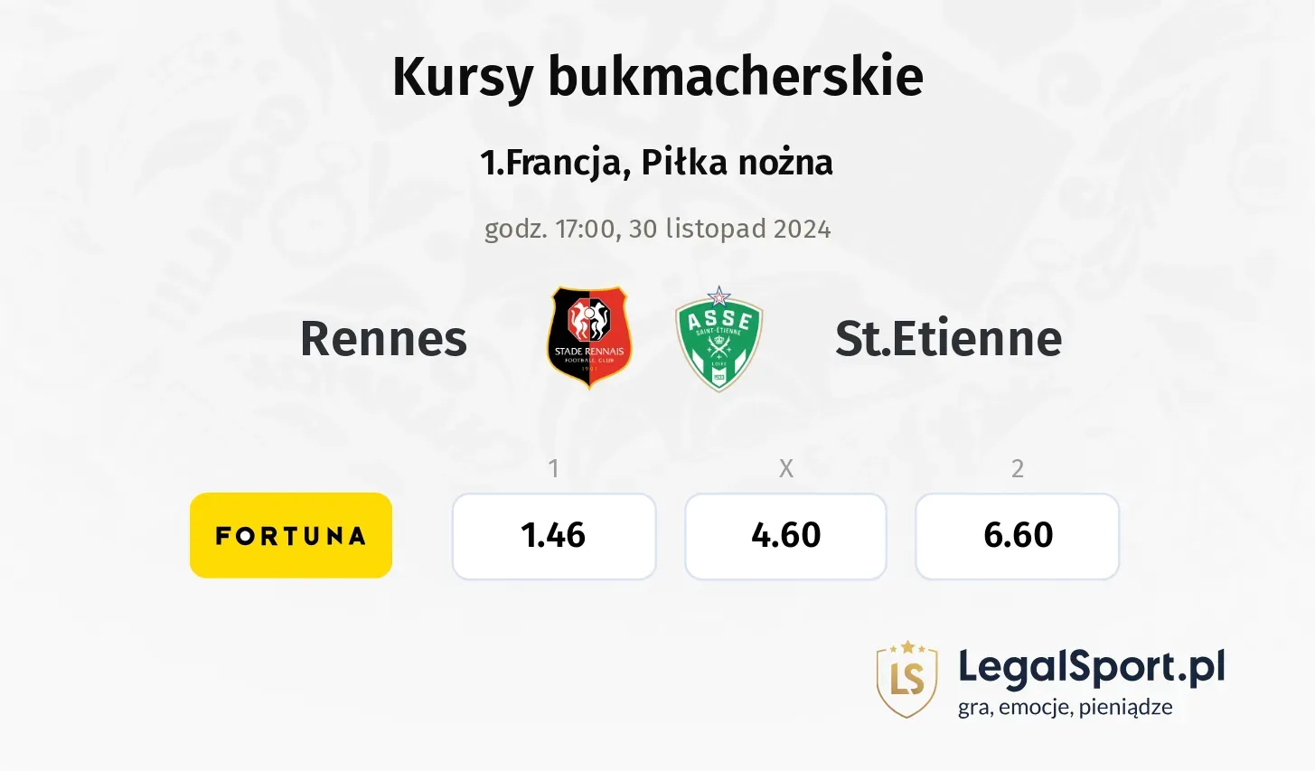 Rennes - St.Etienne promocje bonusy na mecz