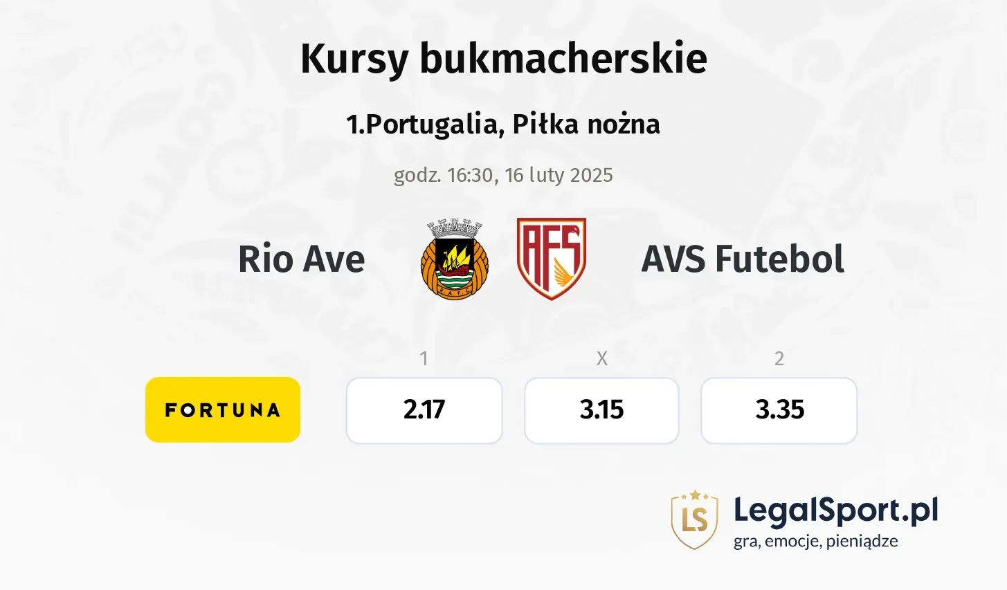 Rio Ave - AVS Futebol promocje bonusy na mecz