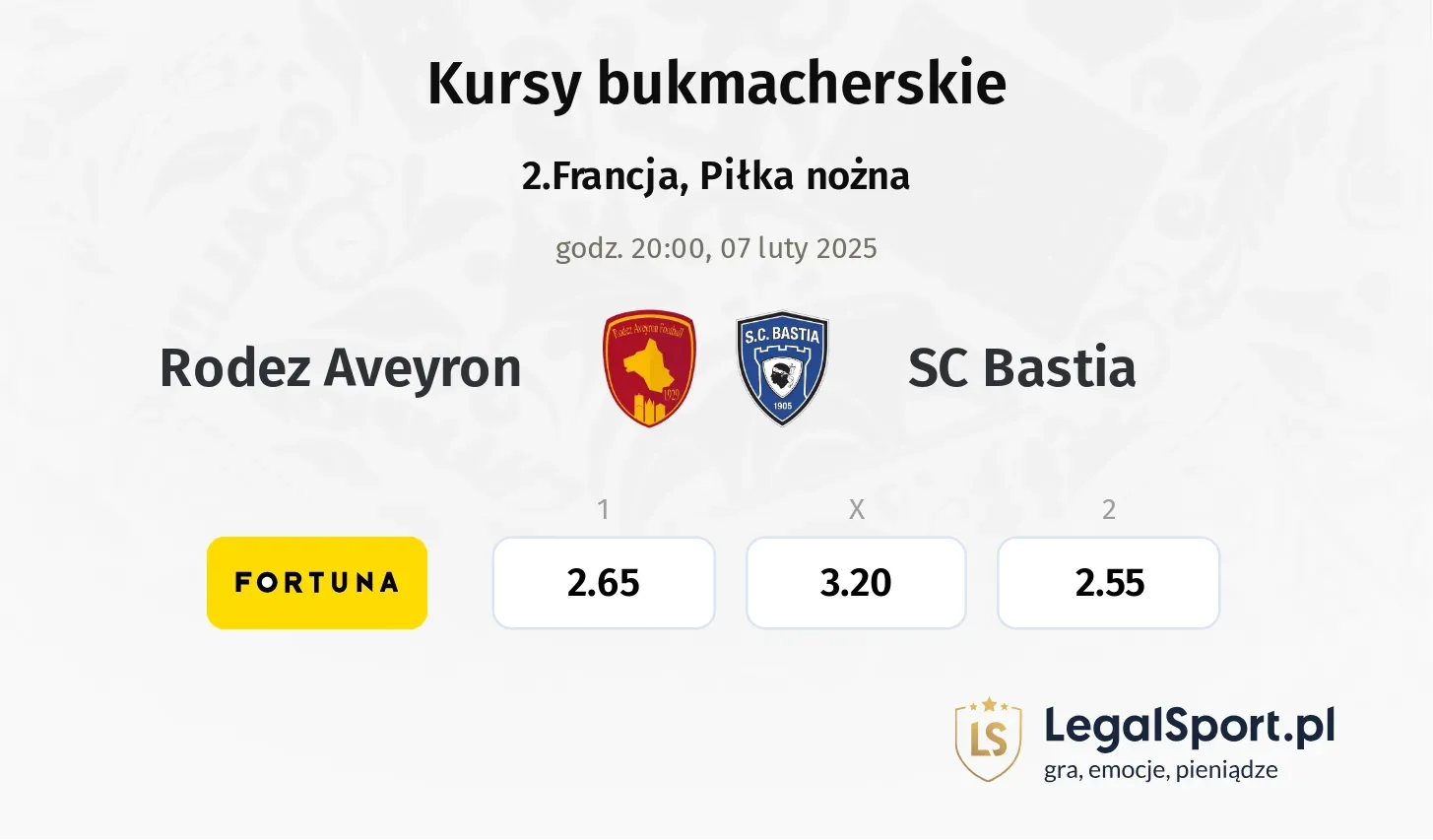 Rodez Aveyron - SC Bastia promocje bonusy na mecz