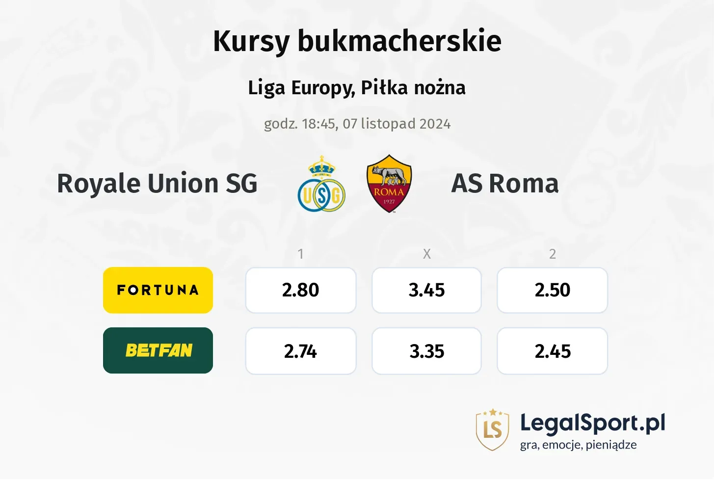 Royale Union SG - AS Roma promocje bonusy na mecz