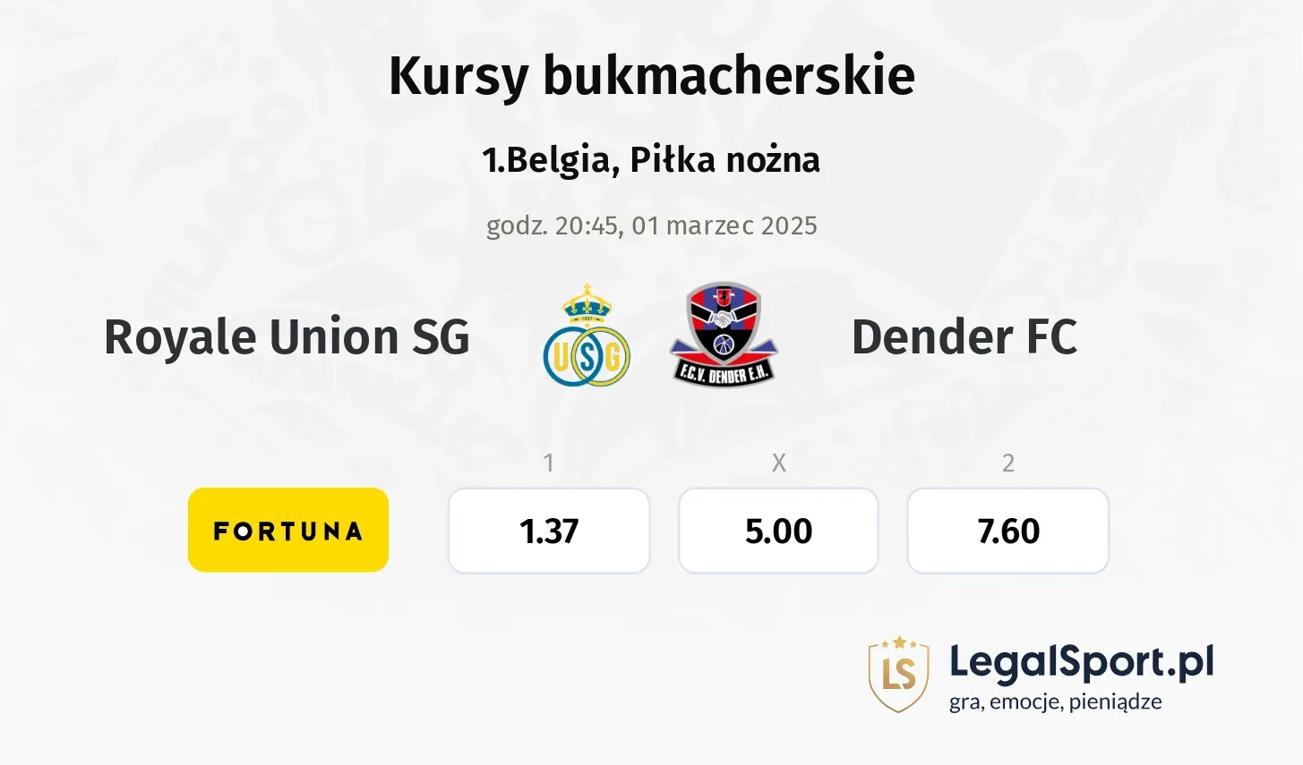 Royale Union SG - Dender FC promocje bonusy na mecz