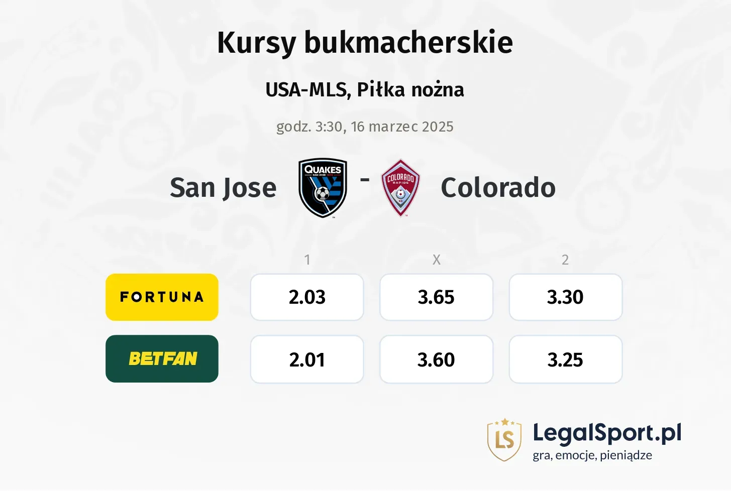 San Jose - Colorado promocje bonusy na mecz