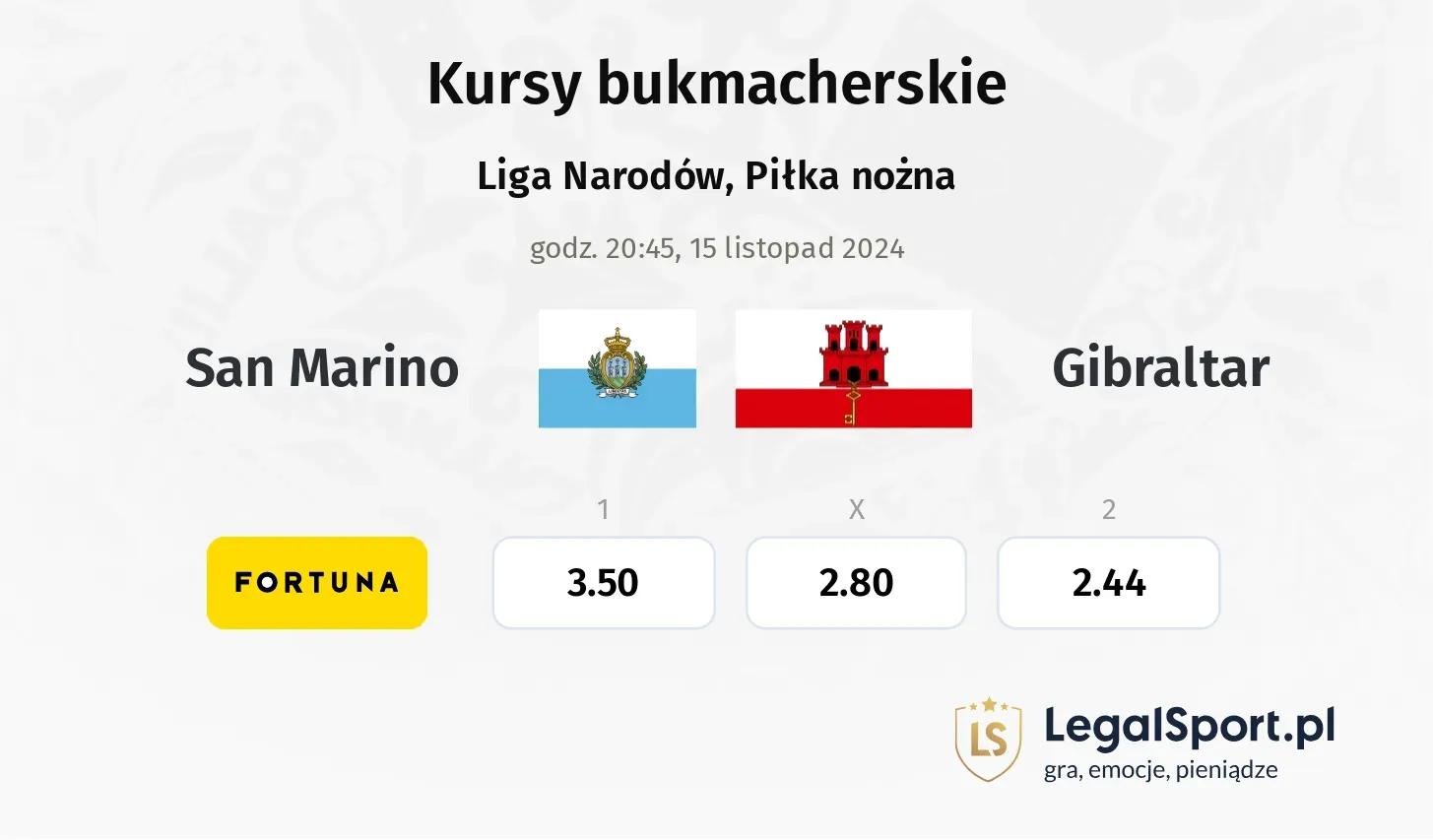 San Marino - Gibraltar promocje bonusy na mecz