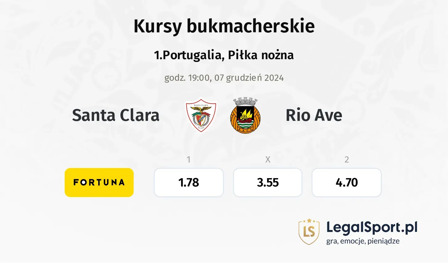 Santa Clara - Rio Ave promocje bonusy na mecz