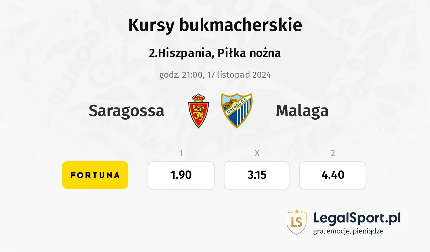 Saragossa - Malaga promocje bonusy na mecz