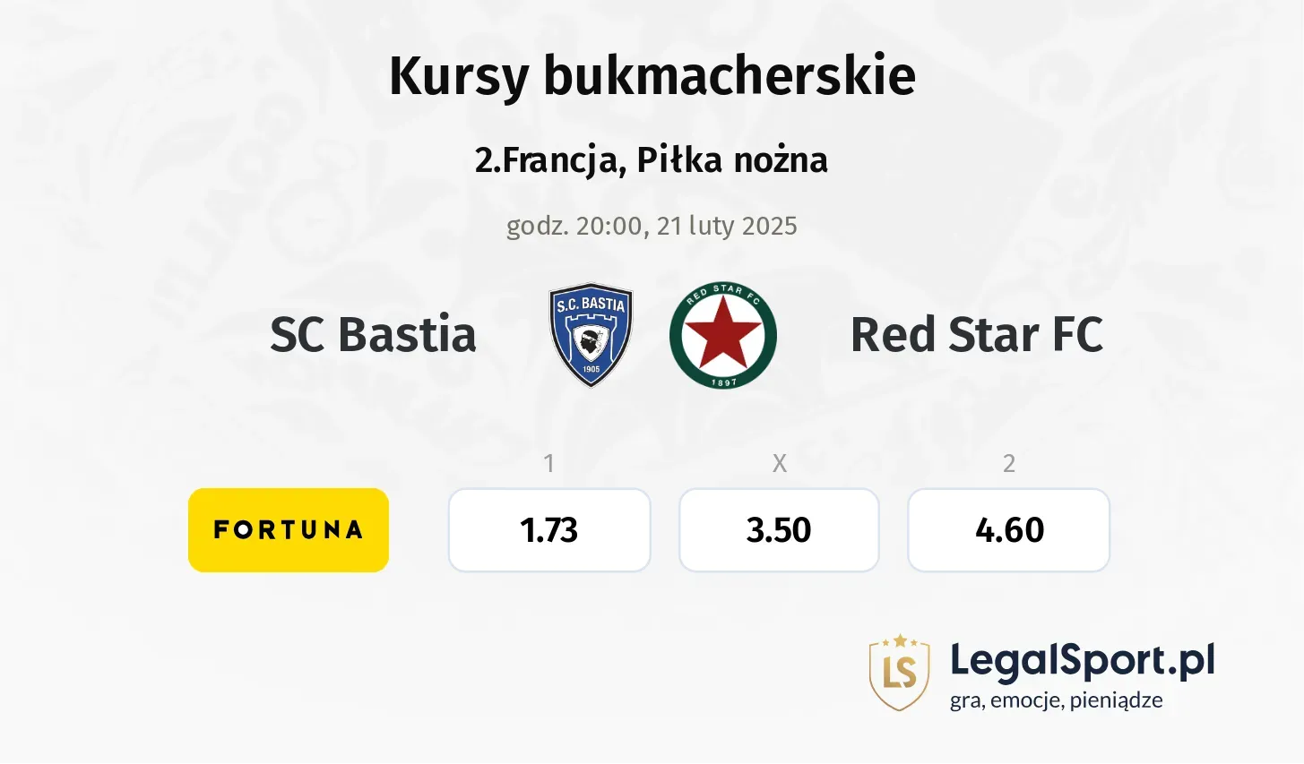 SC Bastia - Red Star FC promocje bonusy na mecz