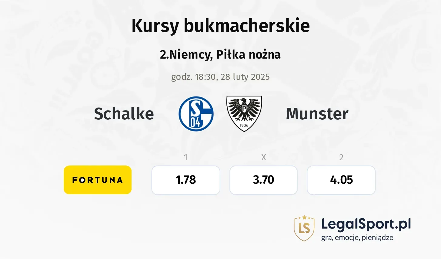 Schalke - Munster promocje bonusy na mecz