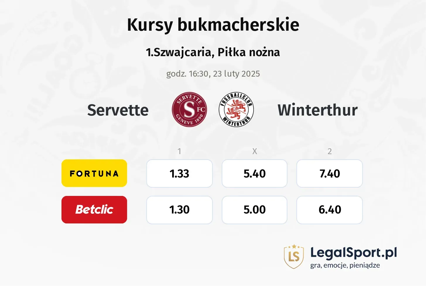 Servette - Winterthur promocje bonusy na mecz