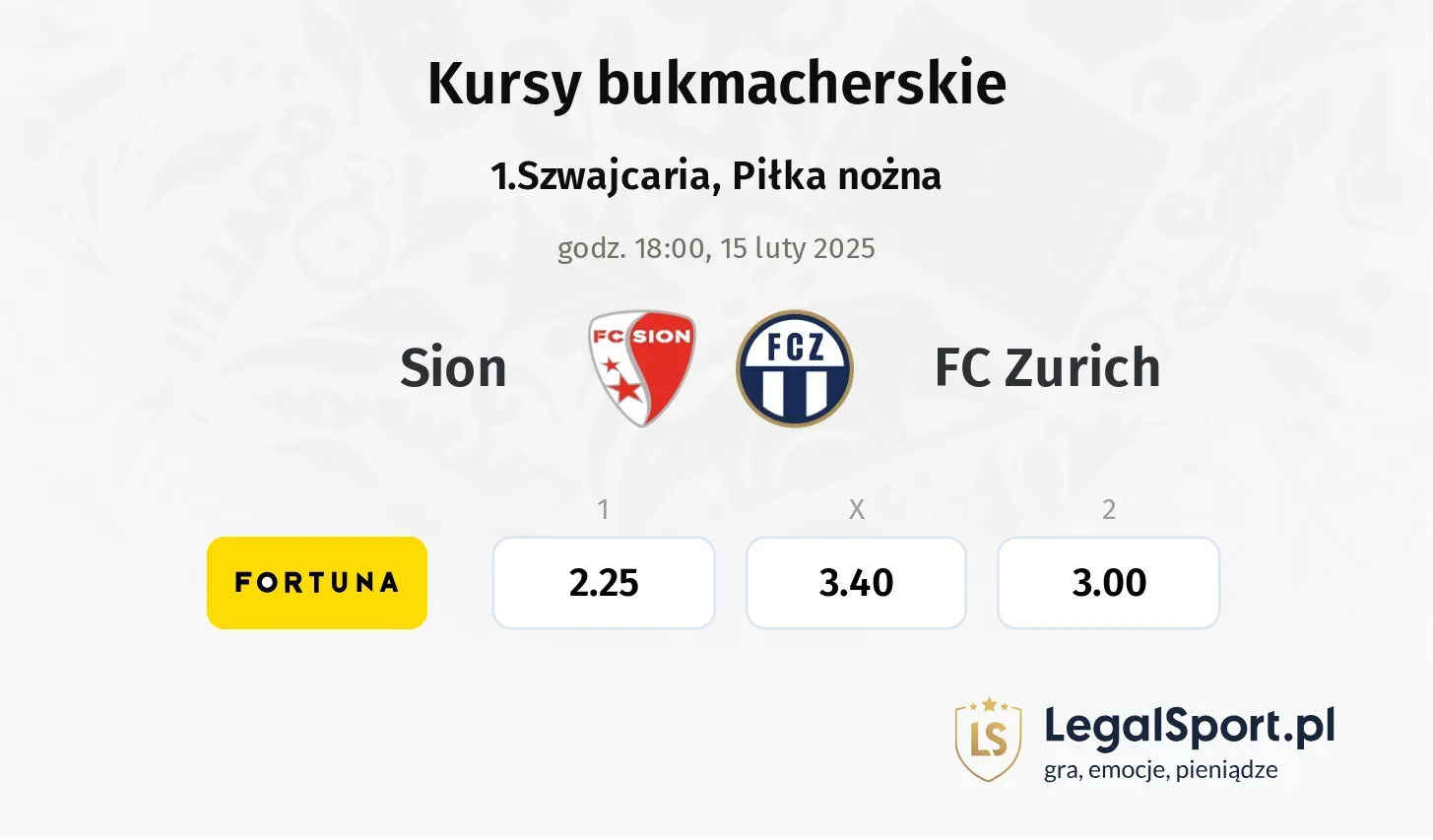 Sion - FC Zurich promocje bonusy na mecz