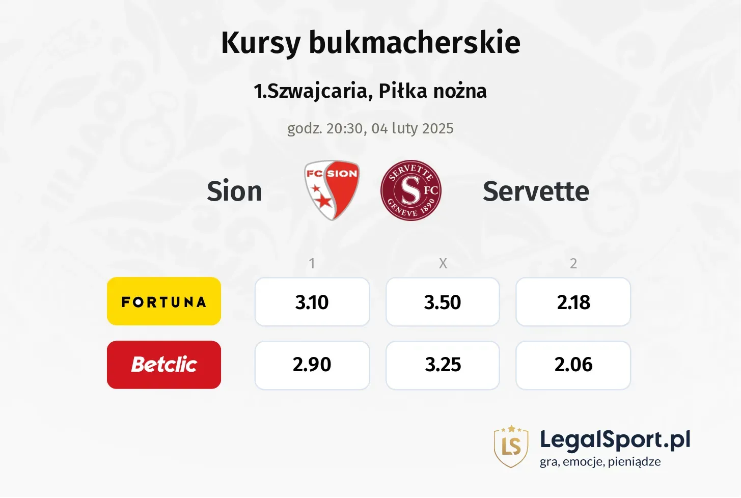 Sion - Servette promocje bonusy na mecz