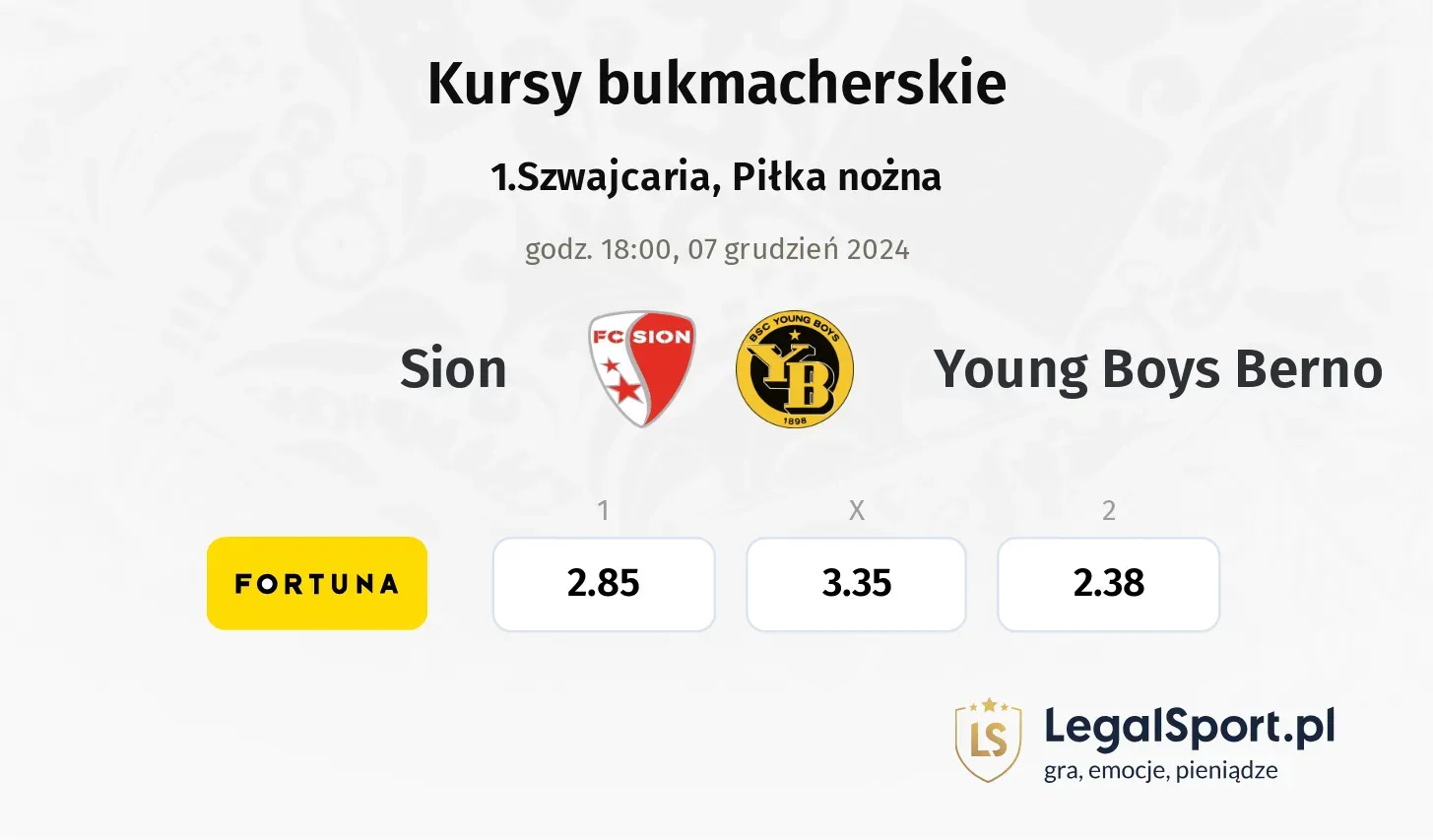 Sion - Young Boys Berno promocje bonusy na mecz