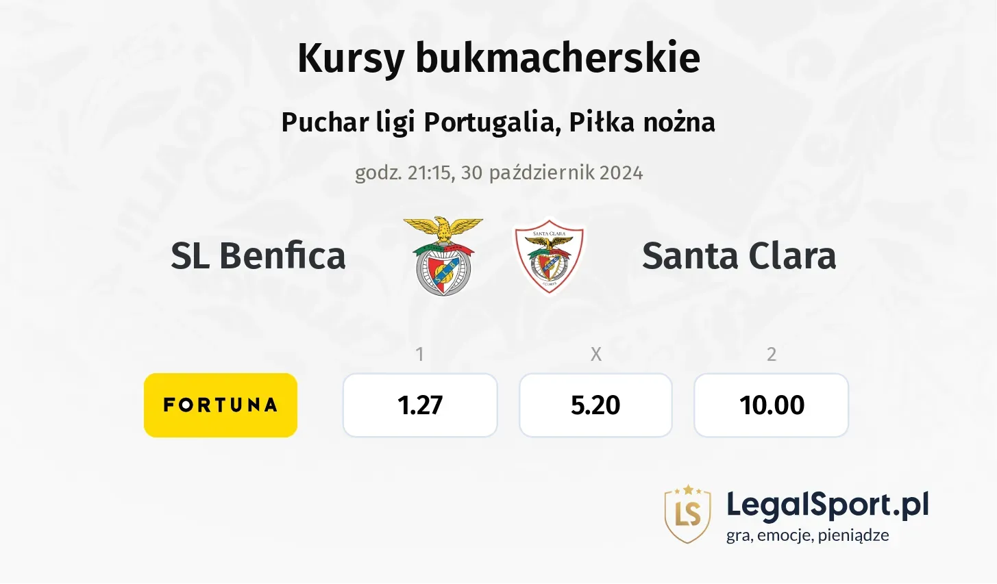 SL Benfica - Santa Clara promocje bonusy na mecz